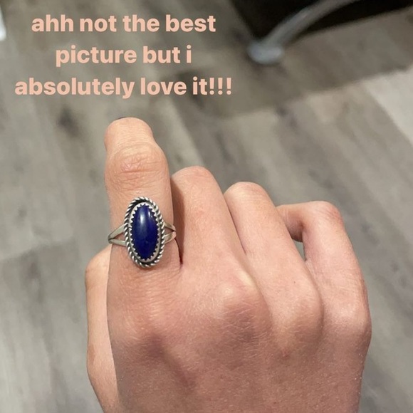 Pre order Olivia Rodrigo ring lapis sterling navajo made - Picture 4 of 11